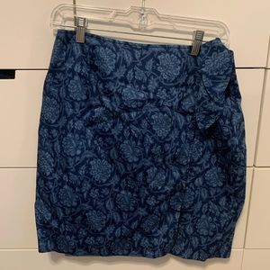 cute navy blue cotton wrap skirt